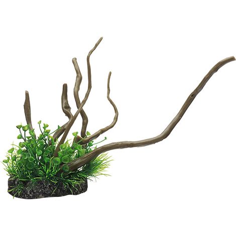 1 plante artificielle pour aquarium, racine d'arbre en PE et résine, décor naturel aquatique, aménagement paysager d'aquarium (1/5)