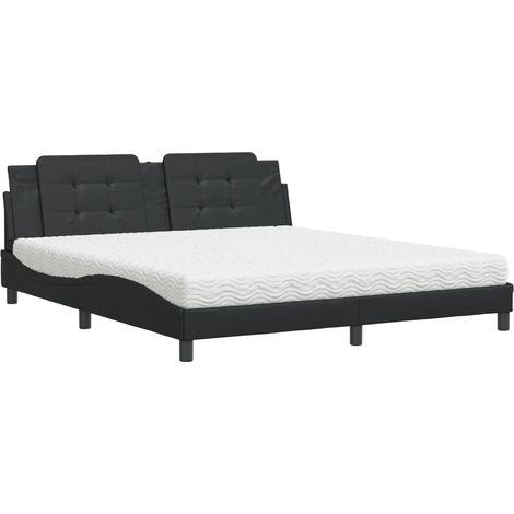 Maison Exclusive - Letto con Materasso Zadar Nero 180x200 cm in Similpelle (1/5)