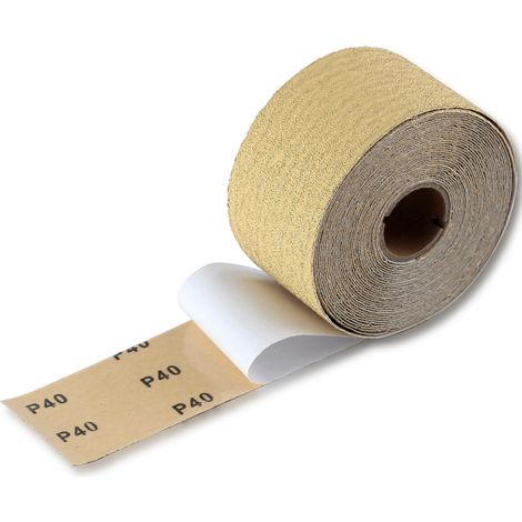 40 Grit rouleau de papier de verre autocollant PSA Stickyback papier de sable 2-3/4" de large 10 yards de Long feuilles de papier de verre pour l’automobile et le travail du bois File d’air (1/5)
