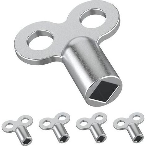 Jeu de 5 clés de purge pour radiateurs – Aluminium résistant – Pour réduire le bruit et améliorer la circulation d'eau (1/5)