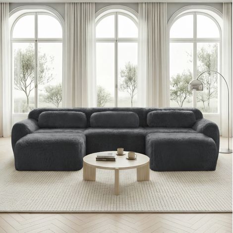 Divano modulare in peluche senza montaggio OKMYHOME (1/5)