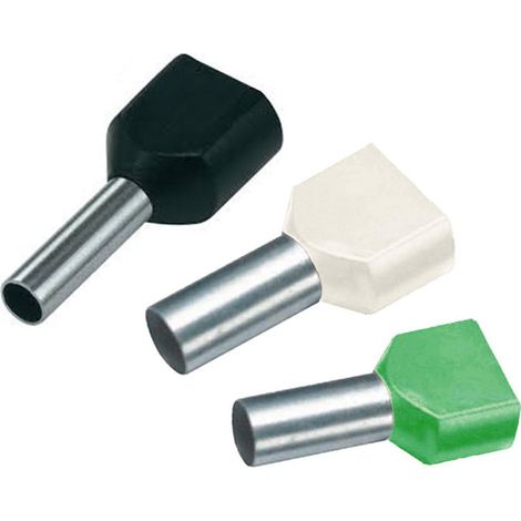 Embout isolé électrique double pour fils souples 0,75 à 16mm² – Cuivre étamé – Section 2,5mm² – Sachet de 100 unités – Hilpress
