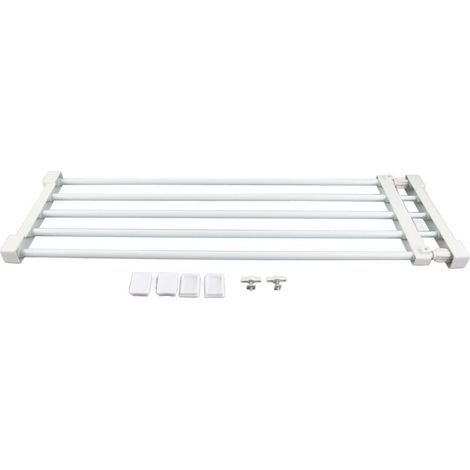 Étagère Télescopique Réglable Sans Perçage Etagere Rangement en Métal Organiseur de Placard Diviseur Séparateur Extensible 75-120 cm pour Chambre, Salle de Bain, Cuisine (1/4)
