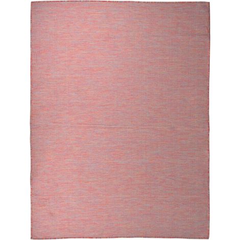 Tapis extérieur à tissage plat Terrasse Salon Cuisine - Tapis de jardin 120x170 cm Rouge BV754675 - BonneVie (1/5)