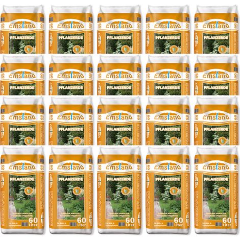 20x Emsland Pflanzerde / Universalerde 60L, nährstoffreiche Blumenerde für Garten, Balkon (1/4)