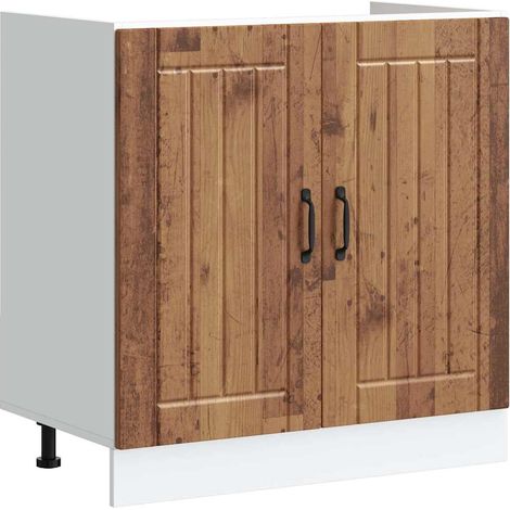 Spülenunterschrank Lucca Altholz-Optik Holzwerkstoff