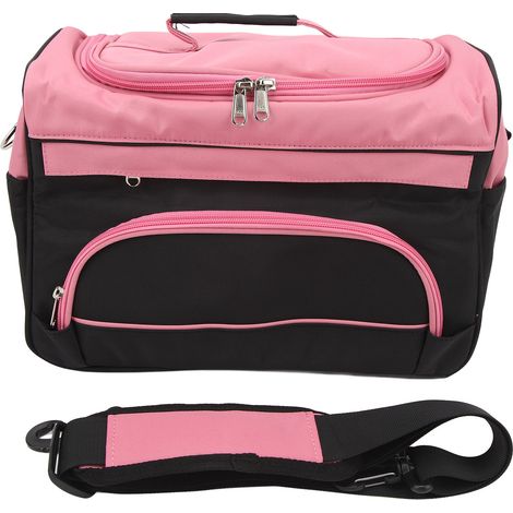 Grand sac coiffeur à compartiments multiples, portable et spacieux, idéal pour ranger ciseaux et outils de maquillage. Sac à bandoulière pour barbier. (1/5)