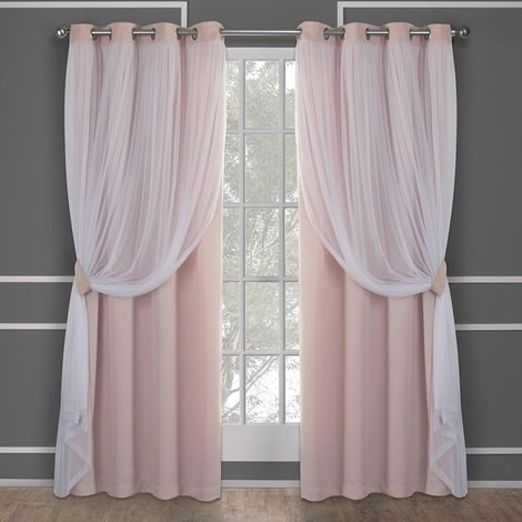 Double Rideau Occultant D'intérieur Pliant Isolant Pour Le Salon La Chambre 1pc 132×213cm Rose (1/5)