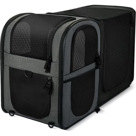 1 Sac à Dos pour Chien et Chat, Polyester Respirant, Maille Anti-Rayures, Fermeture Double, Randonnée et Voyage (1/5)