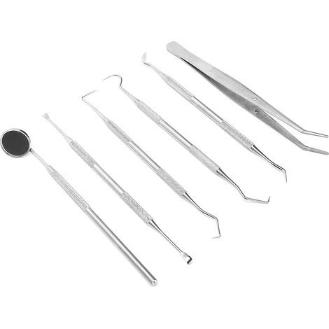 6 pièces / set Curette Dentaire Détartrage Grattoir à Tartre Instruments Dentaires Soins Bucco-dentaires (1/5)