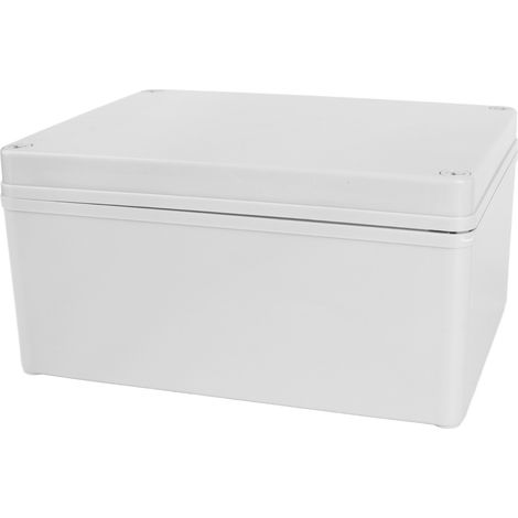 Boîtier de protection étanche IP67 en plastique ABS, plaque de fixation incluse pour installations électriques extérieures, couleur gris. (1/5)