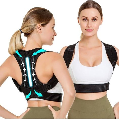 Redresseur de dos, ceinture de soutien dorsal réglable M (1/5)