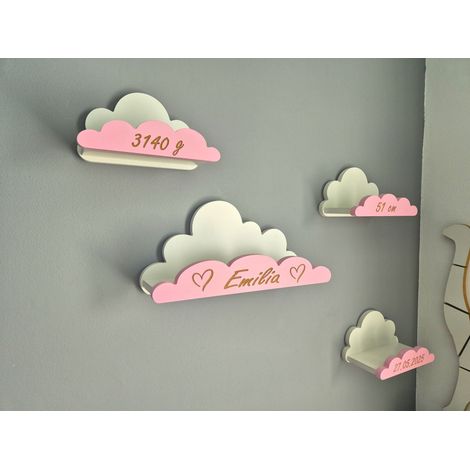 Estantes Cloud, juego de 4, con etiqueta personalizada (1/5)