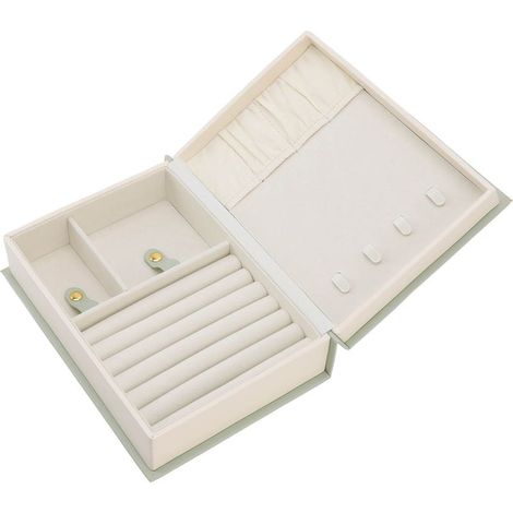 Boîte à bijoux en cuir, étui de rangement pour bijoux grande capacité et portable pour boucles d'oreilles et colliers. (1/5)