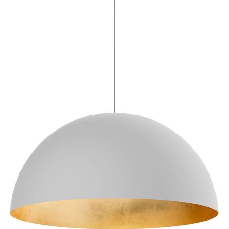 LUMICOM  VENICE Sospensione, 1xE27, max 42W, metallo, bianco opaco/foglia oro, D.40cm (1/3)