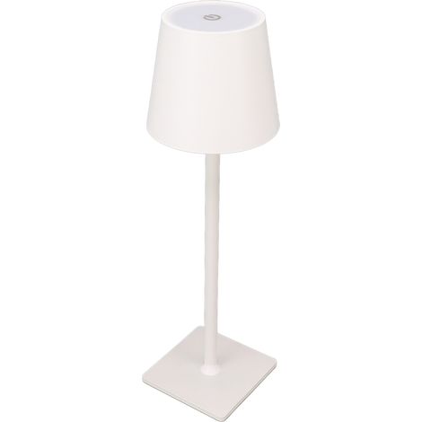 Lampe de table sans fil rechargeable LED minimaliste, veilleuse tactile pour camping, table basse, restaurant, blanche (1/5)