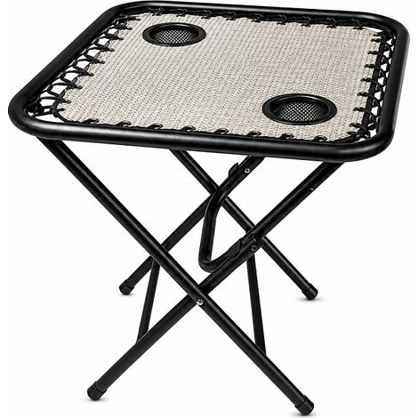 Aga Campingtisch MR47TB – Klapptisch 50x50x50 cm mit 2 Getränkehaltern – faltbar, stabil & wetterfest – kompakt für Camping & Reisen (1/4)