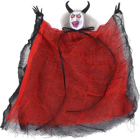 Fantôme suspendu Halloween décoration réaliste 25x20cm, pendentif effrayant pour fête maison hantée, simulation vivante rouge, accessoire terrifiant pour ambiance sinistre. (1/5)