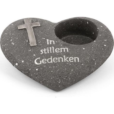 Novaliv Dekoobjekt 20280-1x Grabschmuck Herz Anthrazit (1/4)