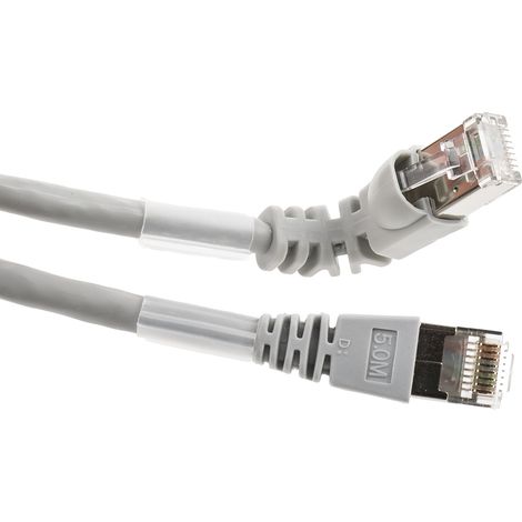 Câble Ethernet catégorie 6 S/FTP Weidmuller, Gris, 5m LSZH Avec connecteur coudé ( Prix pour 1 )