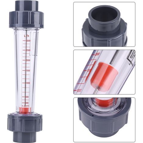 LZS-25 plastic rotameter water meter, flow rate 300-3000L/h, transparent tube (1/5)