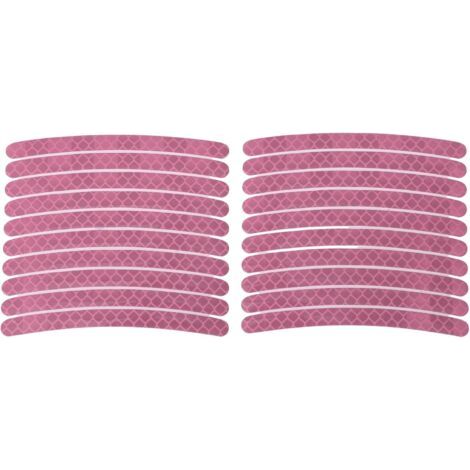 20 Pcs Arc Roue Jante Autocollants Voiture Roue Jante Rubans Décoration Autocollants Pour 14-22" Néon Rose Réfléchissant Pet (1/5)