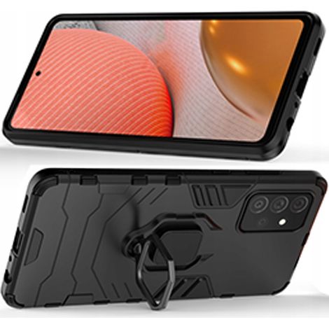 Custodia ibrida Ring Armor con supporto magnetico per Samsung Galaxy A72 4G, colore nero. (1/5)