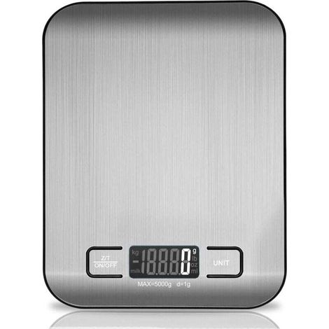 Balance de cuisine numérique, balance de cuisson électronique en acier inoxydable de 5 kg, balance pour aliments ultra-mince