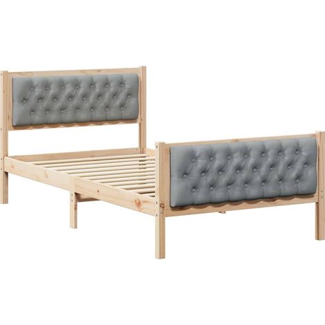 Estructura de cama con cabecera Gris Claro 100 x 200 cm vidaXL (1/5)