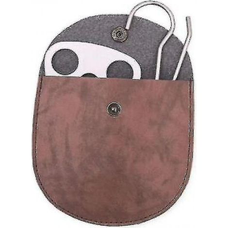 Support triangulaire portable en acier inoxydable avec anneau et crochet pour casseroles d'extérieur : 1 anneau + 1 crochet + 1 sac en cuir. (1/4)