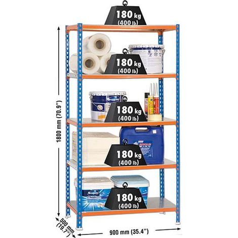 Simonrack Simonclick 5/500 mensola metallica blu arancione