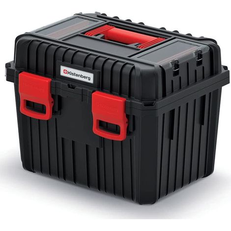 Cassetta portautensili de con organizzatore nel coperchio, portautensili, chiusura de, plastica, 445 x 360 x 337 mm (H)