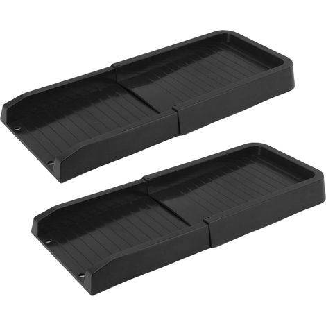 Rallonge noire de descente de gouttière en PP résistante aux intempéries, bac anti-éclaboussures extérieur 60x25.5x5.3 cm, lot de 2 (8 accessoires) (1/5)
