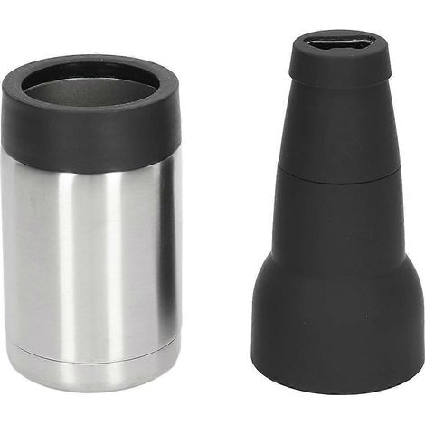 Manchon chauffant pour canette de 35 cl, construction à double paroi, décapsuleur intégré, garde les boissons chaudes pendant des heures (couleur acier) (1/5)