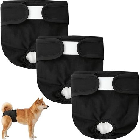 Dog Diapers Shoulder Straps Sanitary Pants Absorbent Washable Hygienic for Female Pets (1/5)
