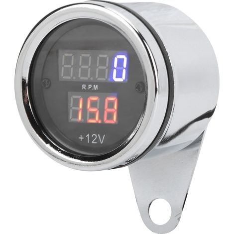 Compteur moto 3-en-1 tachymètre vitesse kilométrique, écran LCD résistant UV, fer 12V (1/5)