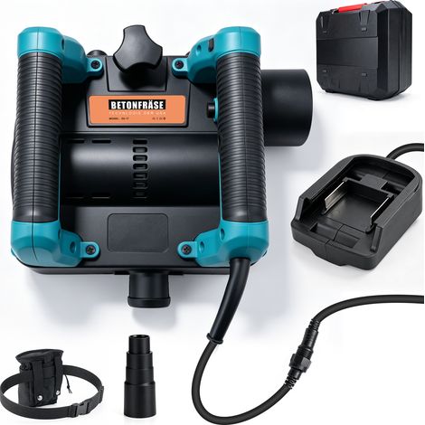 1600W 4000 tr/min Raboteuse Murale Électrique 6 Vitesses Profondeur Réglable 0‑4 mm Fraiseuse à Béton Rouleau Latéral Système d’aspiration de Poussière Sans Batterie pour Rénovation Murs Plâtre et Vie (1/5)