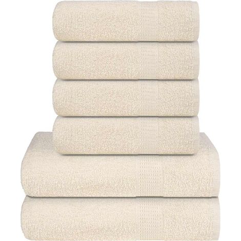 Ensemble de 6 serviettes FROGN crème 360 g/m²