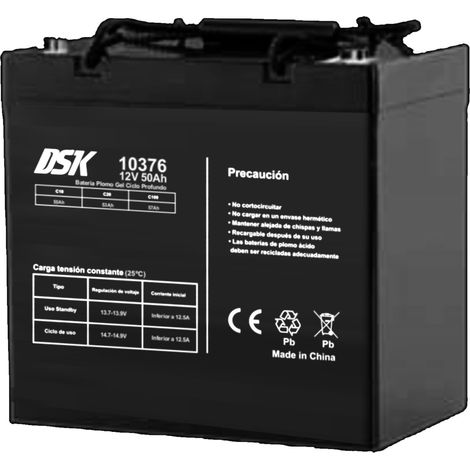 Bateria Plomo 12vdc 50ah Gel Ciclo Profundo Solar Dsk 10376