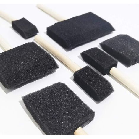 Schaumstoffpinsel – Set mit 20 Pinseln mit Holzgriffen, ideal für Lacke, Acrylfarben und Bastelarbeiten