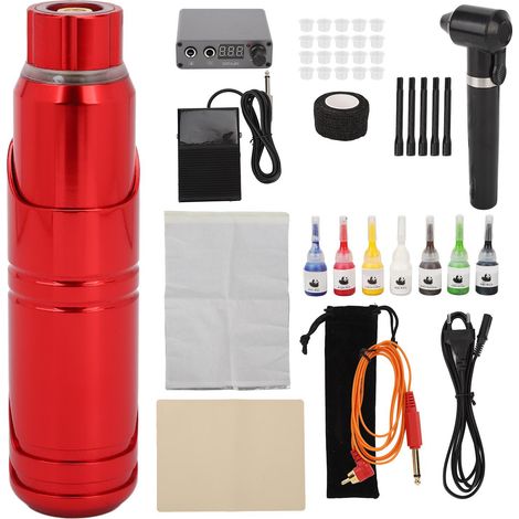 Kit de stylo rotatif pour tatouage avec bloc d'alimentation, machine professionnelle et encre, pour artistes et débutants, prise UE 100-230V (1/5)