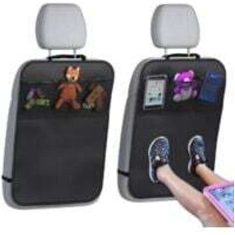 Tapis de protection avec sac de rangement - Lot de 2 protections de siège arrière pour voiture, SUV, monospace ou camion - Accessoires de sécurité pour enfants - Protections intérieures universelles (1/4)