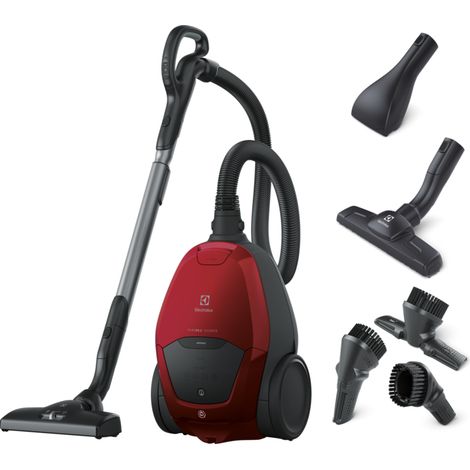 Electrolux Pure D8.2 Silencio Aspirador con Bolsa, Plástico Acero Inoxidable, Rojo (1/5)