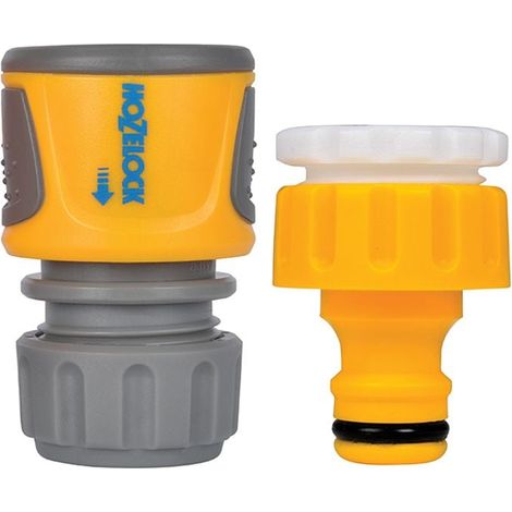 Hozelock 2071 0000 2071 Threaded Tap & Soft Touch Hose End Connector Set HOZ2071
