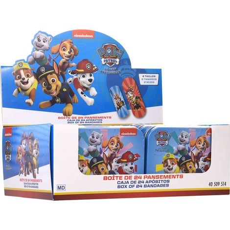 Set 12 Box per Bambini con 24 Cerotti Ciascuno 2 Misure in Metallo Paw Patrol (1/5)
