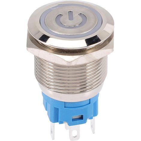 Interrupteur à Bouton-poussoir Démarrage Moteur et Réinitialisation Automatique 19mm Étanche en Acier Inoxydable 12v 24v Ip67 pour Projets Automobiles (1/5)