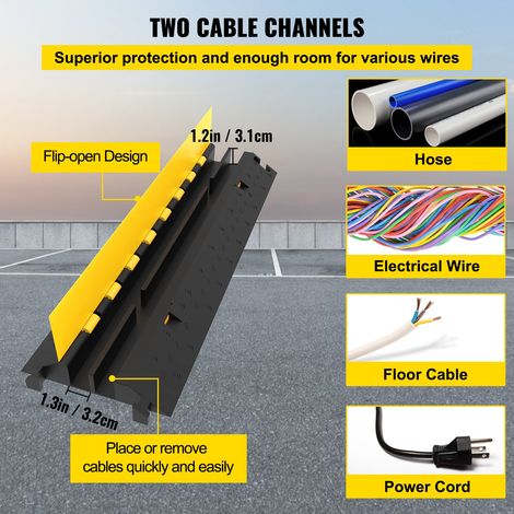 Rampe de Protection de Cable 103x25 - 5x5 cm 2 Canaux Rampe de (1/5)