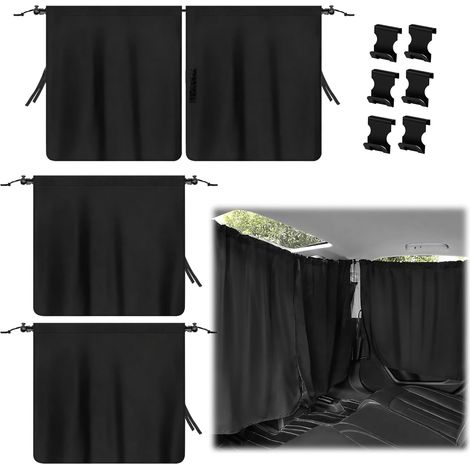Ensemble de 4 Rideaux d‘Intimité pour Voiture, 140x80 cm – Store de Séparation avec Cache-Fenêtres Latérales, Idéal pour Camping, Voyage et Protection Solaire (1/5)