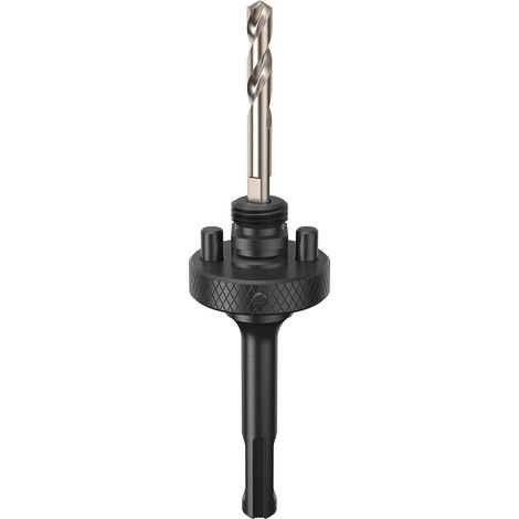 Bosch 1x taladro de eje y centrado para sierra de corona (para acero, placas de yeso, longitud 102,00 mm, accesorios profesionales taladros)