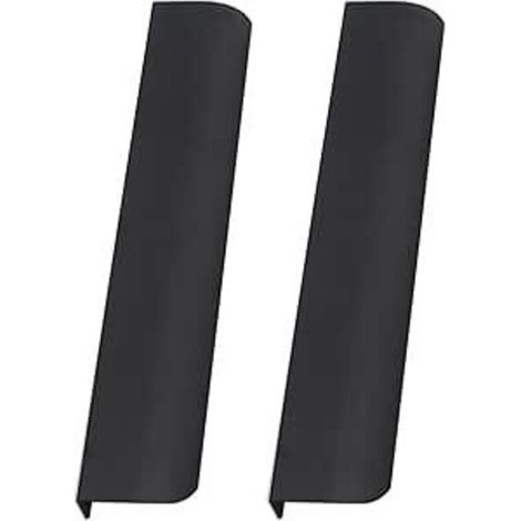 Lot de 2 poignées de tiroir invisibles, poignées cachées, longues poignées de meuble de cuisine, poignées de tiroir en alliage d'aluminium, poignées de placard, poignées de penderie (noir, 120 + 150 m (1/5)